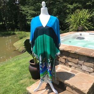 Multi- colored Kaftan, dress, tunic, coverup